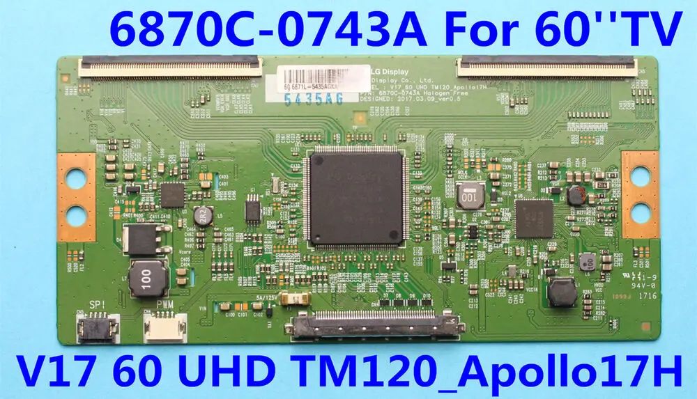 

Для LG T-con Board 6870C-0743A Halogen V17 _ 60 _ UHD TM120-Apollo17H для 60''