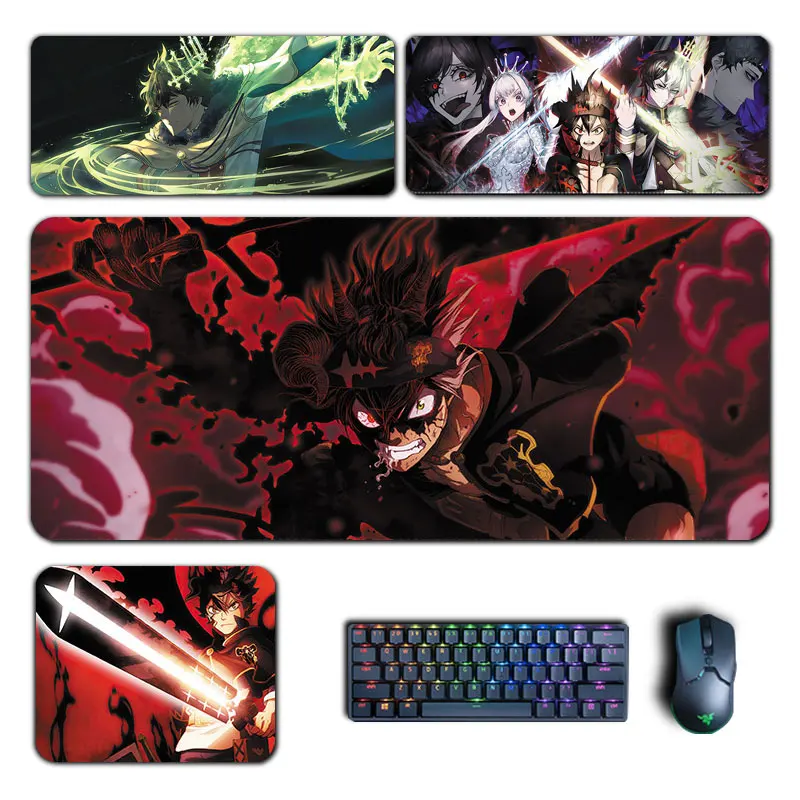 

Большой коврик для мыши с изображением аниме черного клевера, коврик для мыши Makima Asta Yuno Yami, компьютерный коврик для ноутбука, геймерский ков...