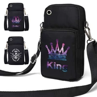universal mobile phone case bags for iphone 13 12 11 pro xs maxxiaomi waterproof shoulder bags new king print fashion wrist bag