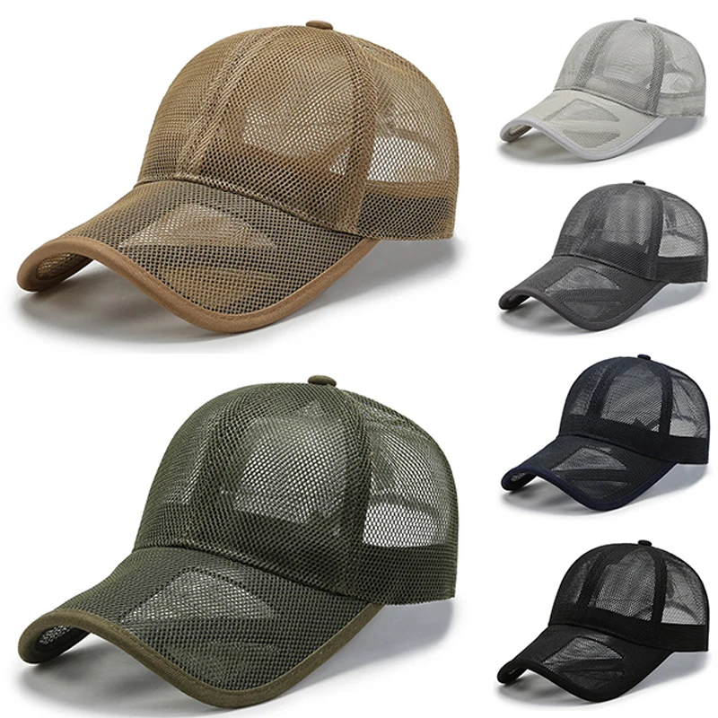 

Summer Baseball Cap Mesh Cap Adjustable Snapback Hat Quick Dry Cooling Sun Protection Breathable Women Men's Full Hollow Sun Hat