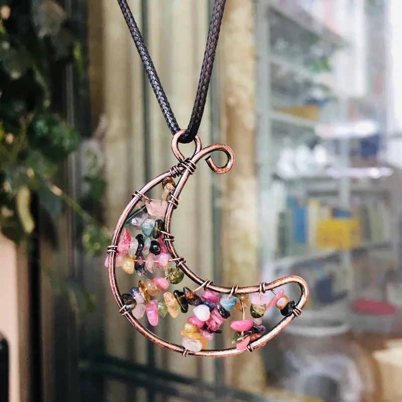 7 чакр красочное ожерелье из искусственного камня проволочное с подвеской в виде