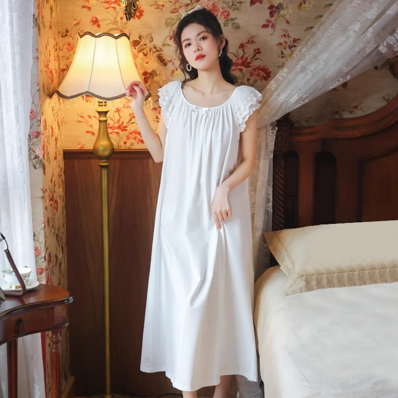 

Short Sleeve Women Dress Summer New Lovely Cotton Lady Princess Nightdress Female Loose Casual Homedress Sleepdress