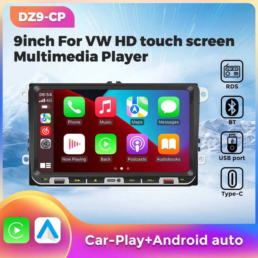 Мультимедийный плеер для VW стерео-система на Android с сенсорным экраном 9 дюймов GPS