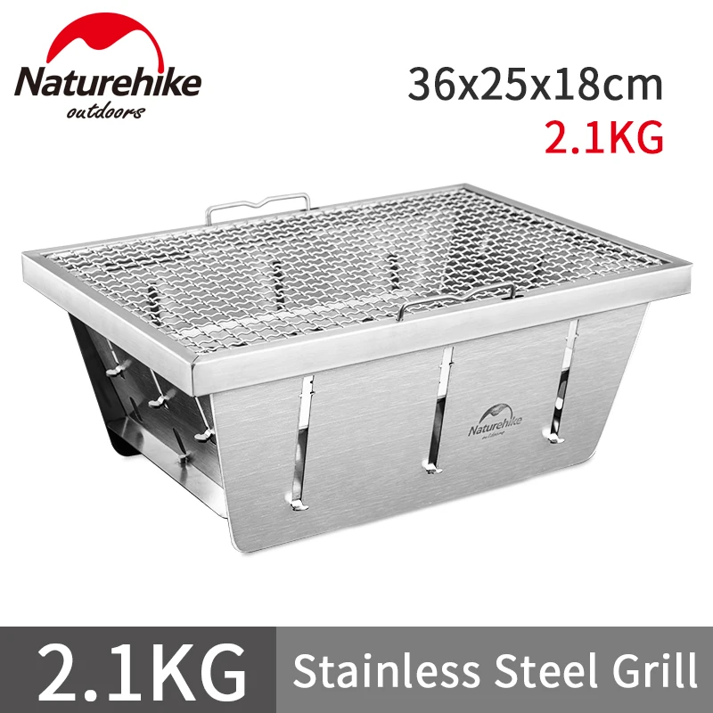 

Naturehike Outdoor Folding BBQ Grill Stainless Steel Embedded Oven Portable Stove Camping Picnic Tool Barbecue Accessories