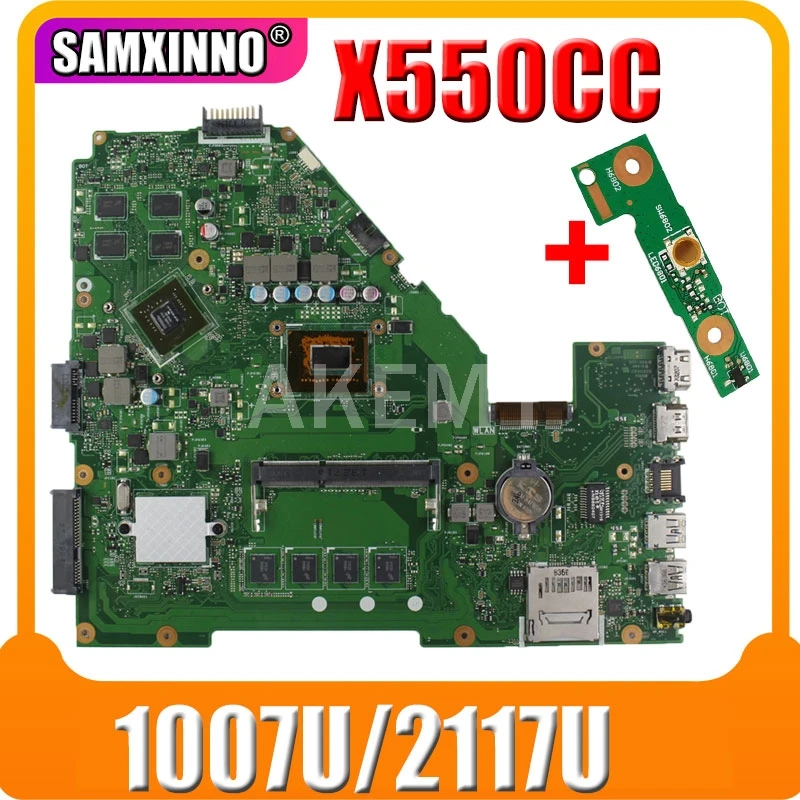 

X550CC Motherboard 1007U/2117u For Asus X550CC R510C R510CC Laptop motherboard X550CC Mainboard X550CC Motherboard test 100% OK