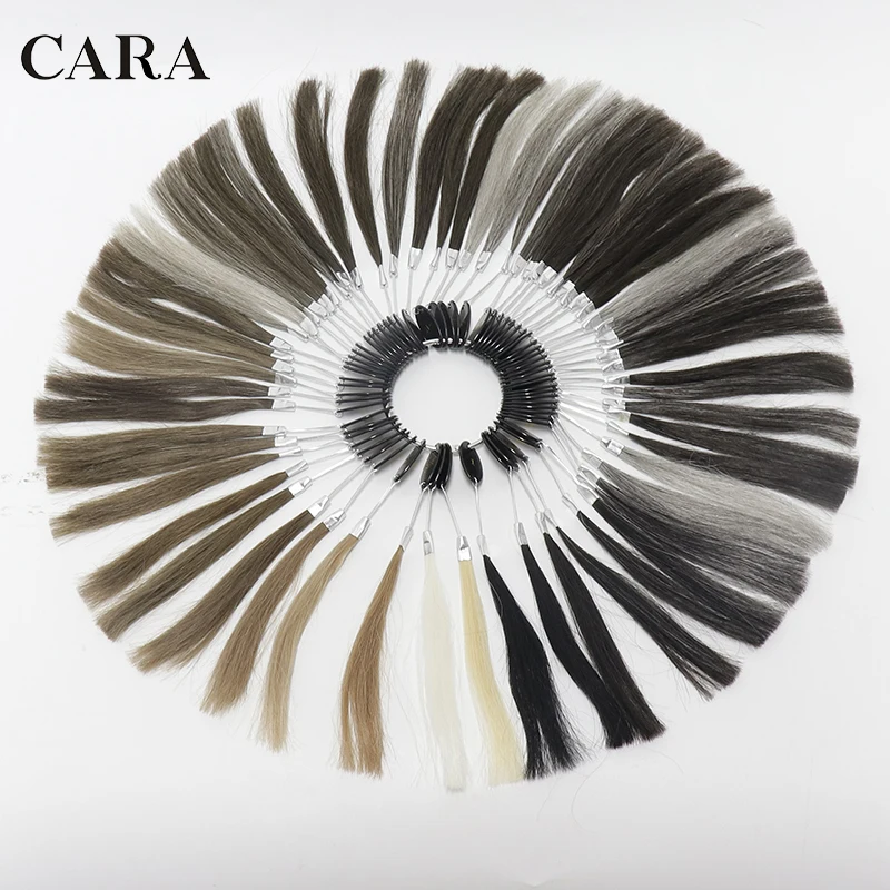 Color Ring  for Human Hair Extensions and Salon Hair Dyeing Sample 100% Human Virgin Hair