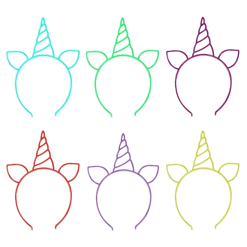 

Halloween Luminous Hair Hoop with Unicorns Shape Adult Styling Hair Supplies HXBA