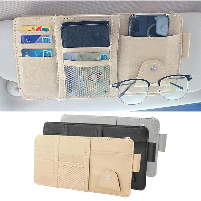 

Car Sun Visor Bill Pen Business Card Holder CD DVD Organizer Storage Box Sunglasses Clip Stowing Tidying Car Tools Accessories