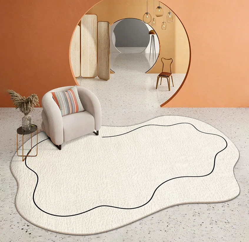 

Bedside Carpet Mat Coffee Room Carpets Style Rug Entryway Nordic Living Table Irregular Floor Doormat Bedroom Sofa Heterogonal