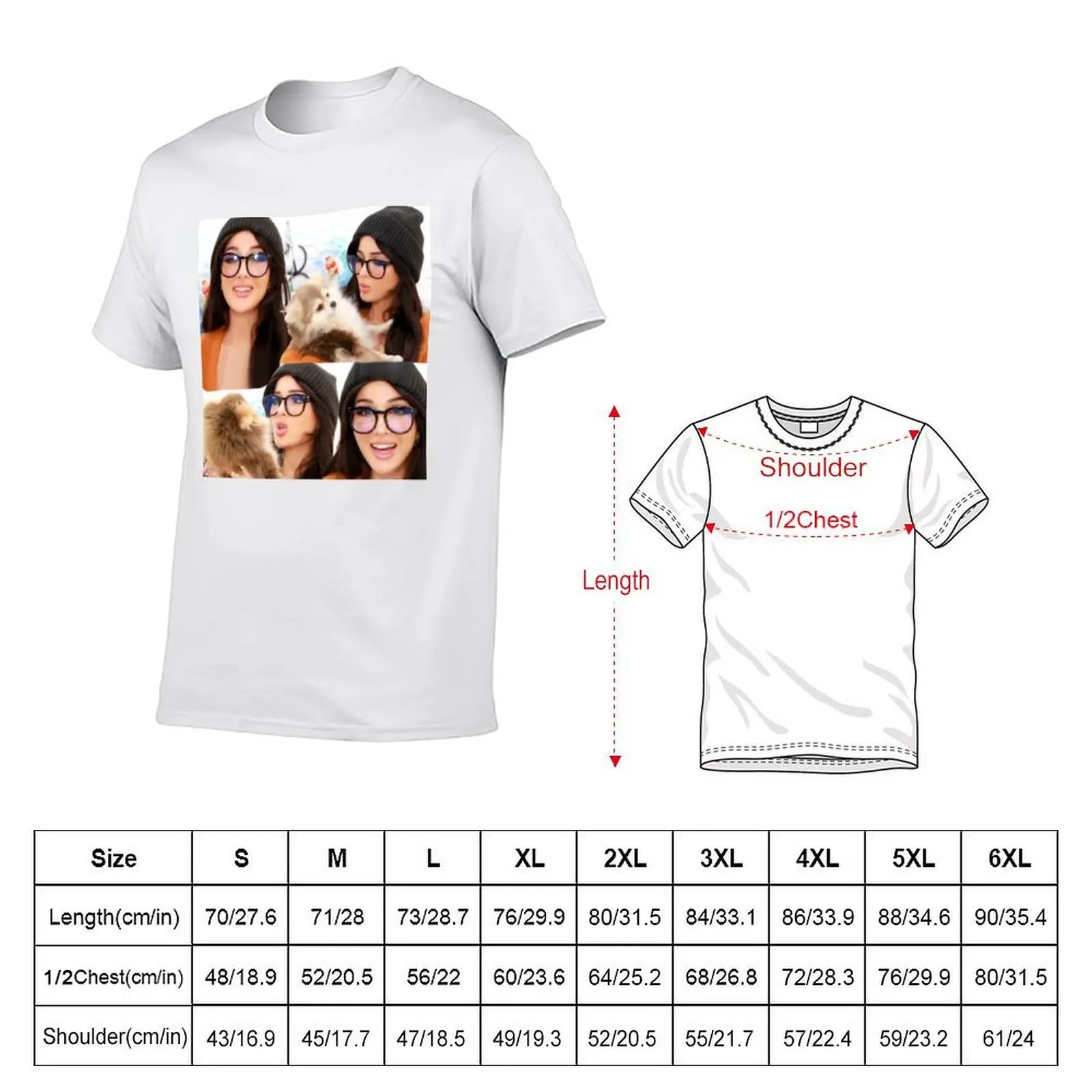 Фото Уютная футболка Sssniperwolf с принтом коллажа, водостойкая повседневная футболка №2