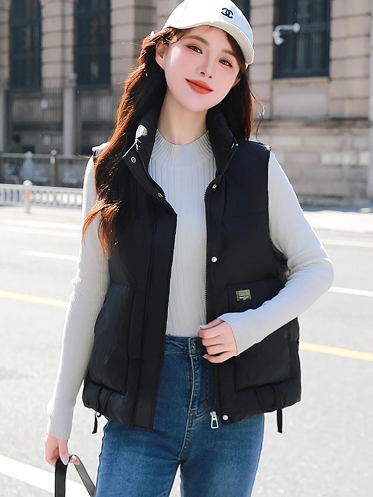 Пуховый жилет с хлопковой подкладкой женский осенне-зимний 2024 новый корейский