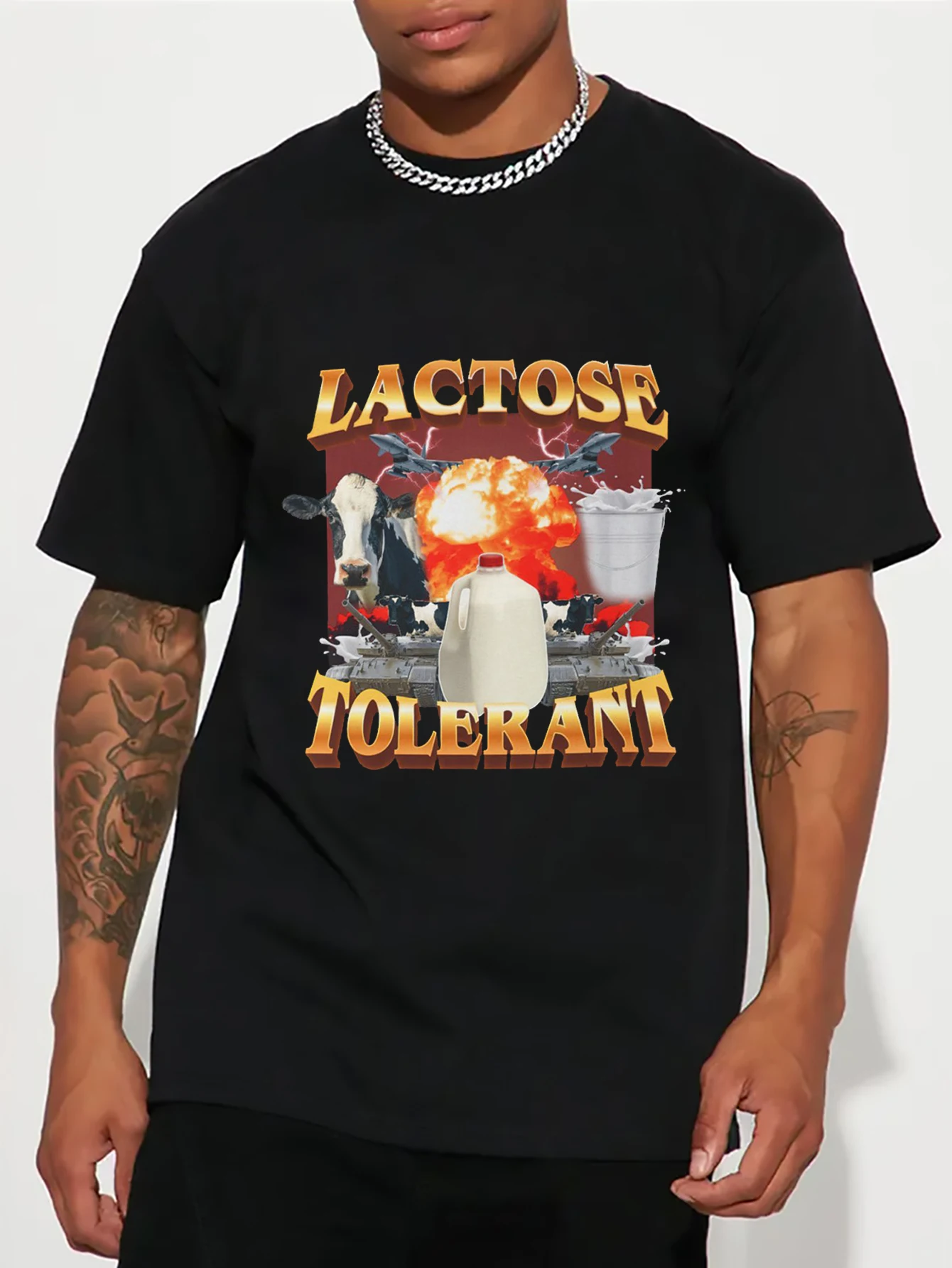 Фото CLOOCL устойчивые к лактосу модные хлопковые футболки с текстовым принтом мужские летние повседневные футболки с короткими рукавами №1