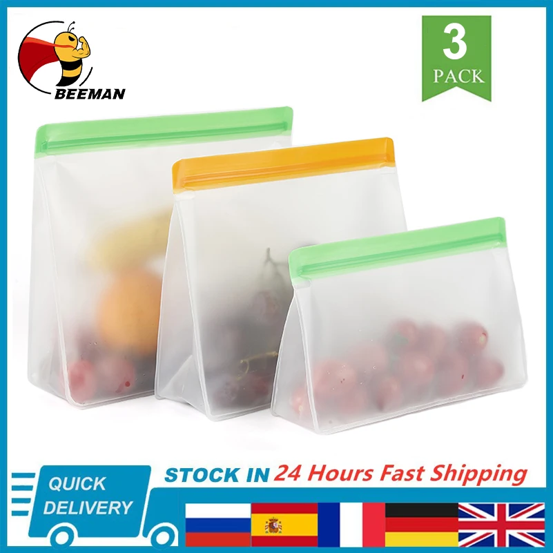 Zip Silicone Reusable Lunch Fruit Leakproof Cup Freezer Vegetable Cup Bowl