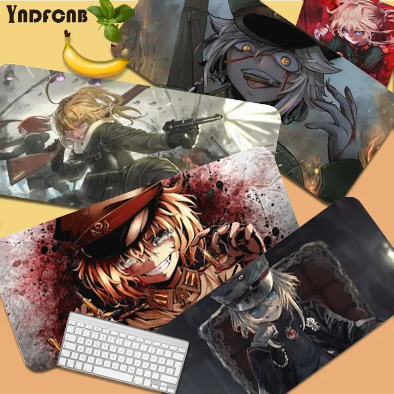 

Youjo Senki Non Slip PC Keyboards Mat Rubber Gaming mousepad Desk Mat for large Edge Locking Speed Version Game Keyboard Pad