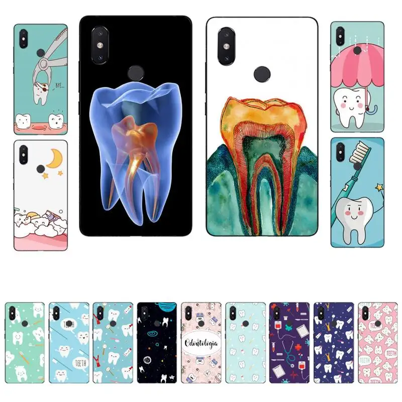 

Dentist Tooth Pattern Phone Case for Xiaomi mi 5 6 8 9 10 lite pro SE Mix 2s 3 F1 Max2 3