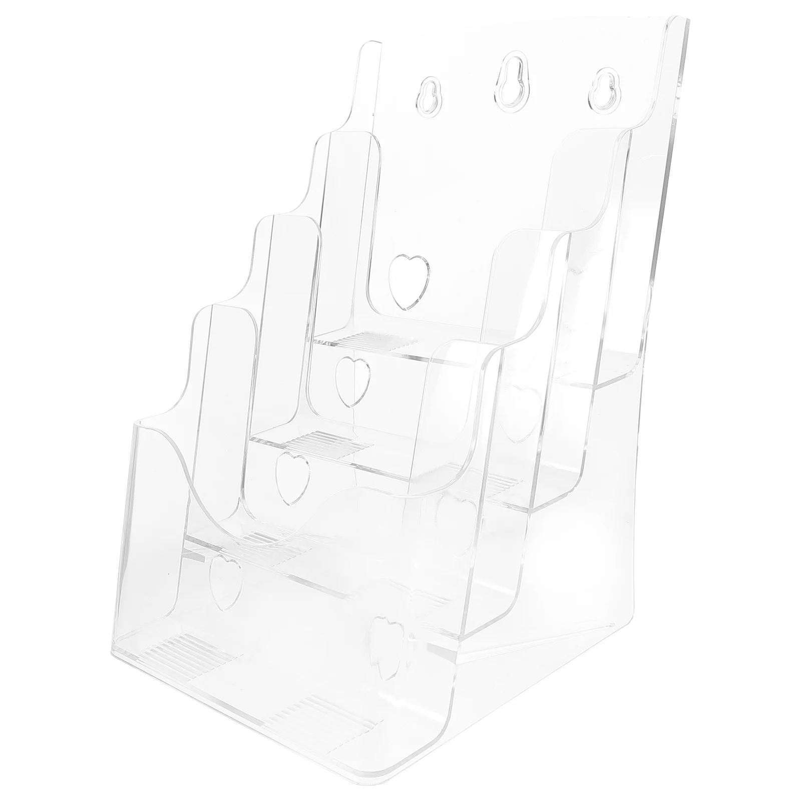 

Folding Rack Desk File Organizer Desktop Stand Magazine Holder Transparent Manager Pamphlets Display Clear Shelves