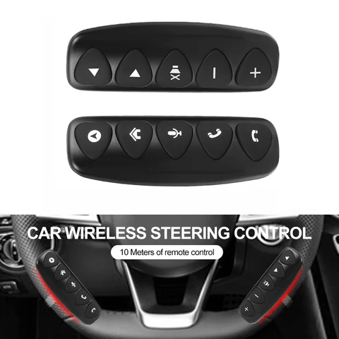Универсальная кнопка дистанционного управления, 10 клавиш, беспроводная кнопка управления рулевым колесом для автомобильного радио, GPS, мультимедийная навигация