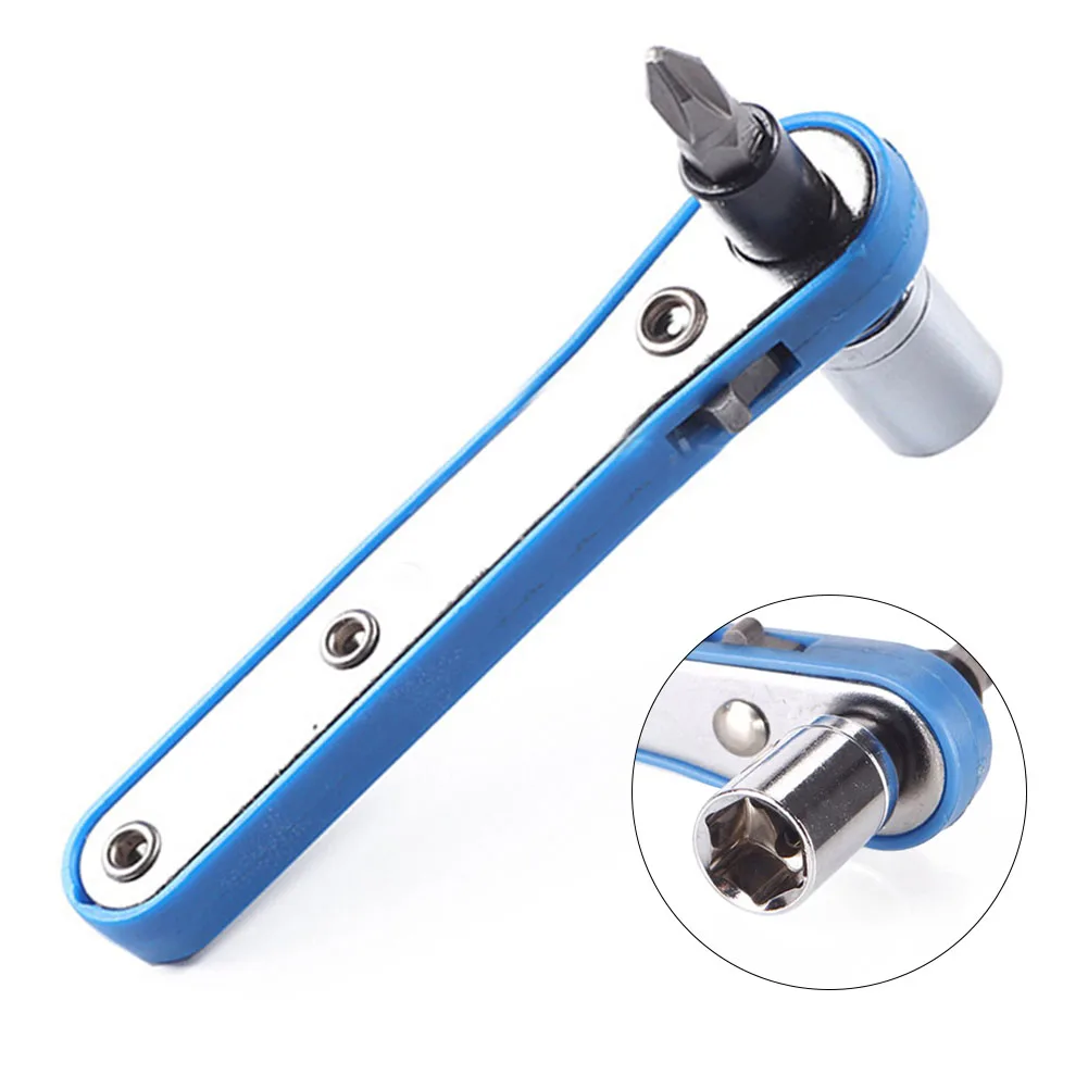 

3in1 Screwdriver Ratchet Wrench Socket PH2 Drill Bits Set 1/4 Wrench Adapter 10mm Connecting Sleeve For Repairing Manual Tool