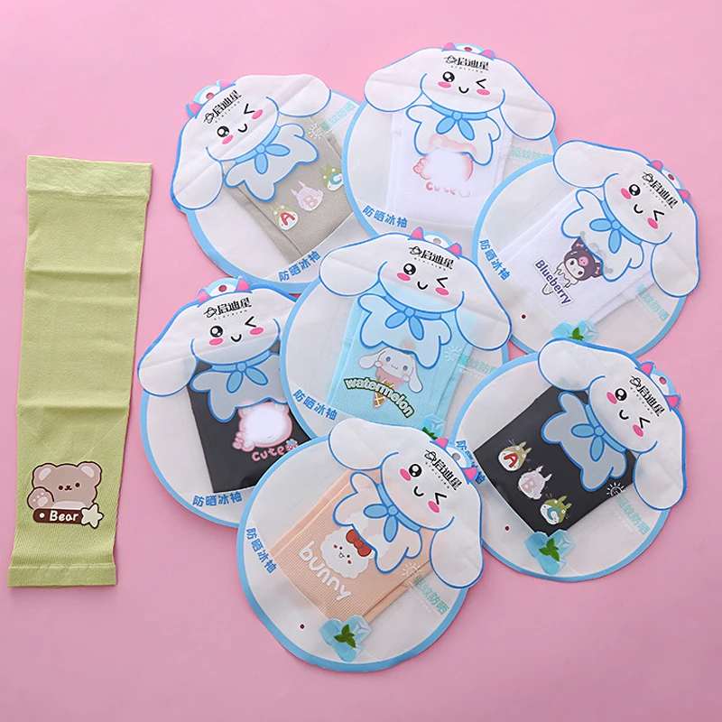 

8pcs Sanrio Kawaii Cinnamoroll Ice Sleeve Kuromi Kids Cartoon Summer Outdoor Sports Loose Mosquito Repellent Sunscreen Sleeves