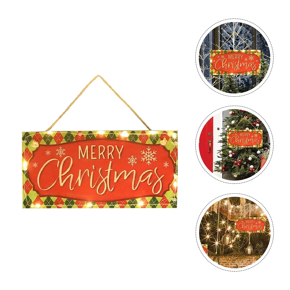 

Christmas Sign Merry Wooden Hanging Door Signs Plaque Decorations Wall Decor Tree Porch Ornamentsfront Plaques Small Home Led