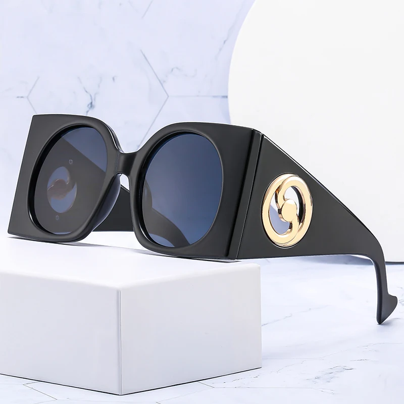 

Hollow Wide Leg Sunglasses for Women Men Brand Design Luxury Hip Hop Travel Black Sun Glasses Fashion Male Female Eyewear Shades
