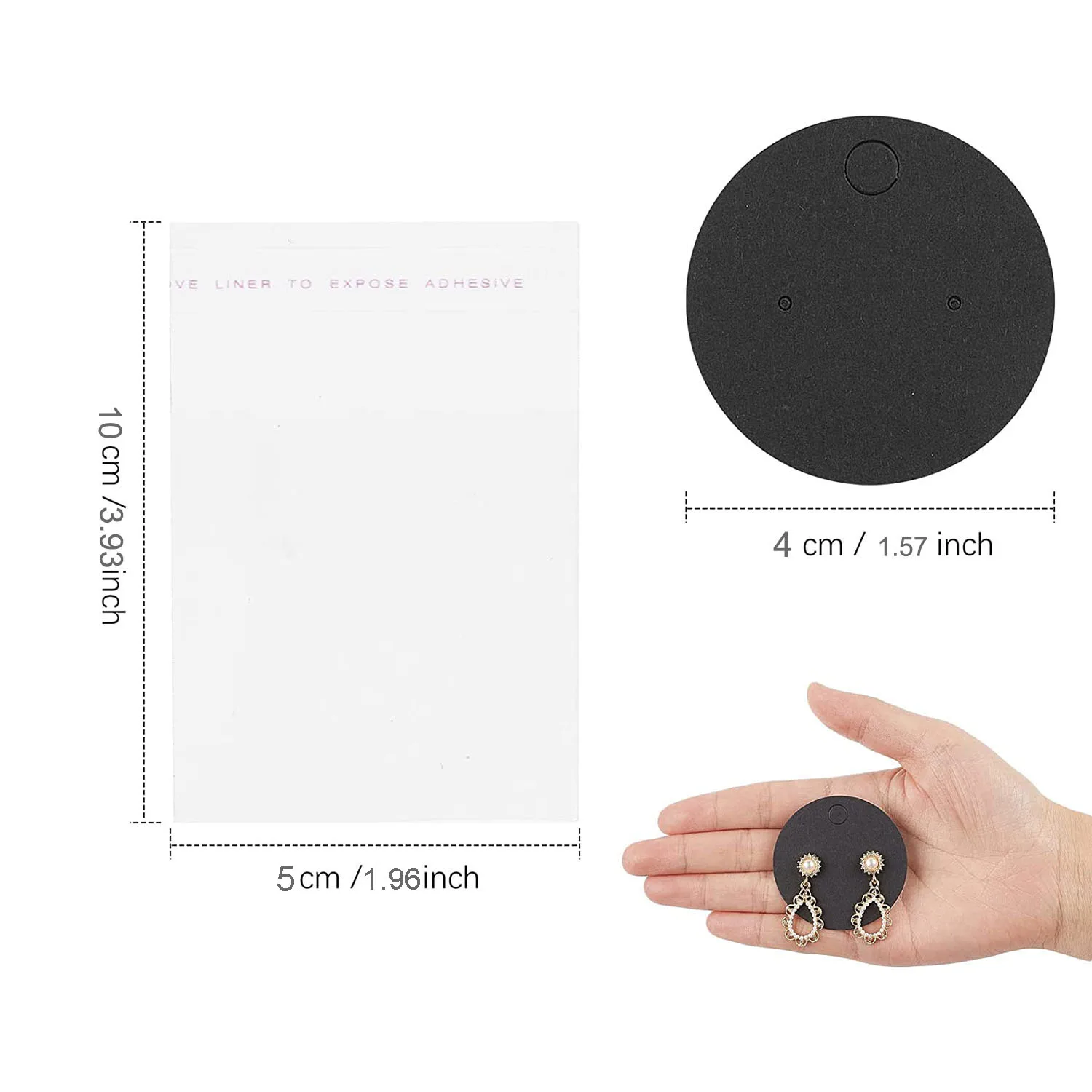 50 pcs Earring Display Cards Round Cardboard Earring Holder Cards with Self-Seal Bags Blank Kraft Paper for Ear Stud Packaging images - 6