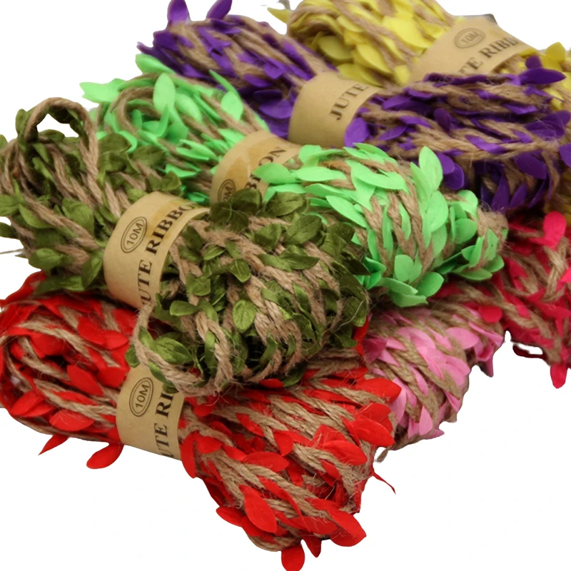 5 м натуральные листья джутовая веревка шнур лента рукоделие подарок сделай сам