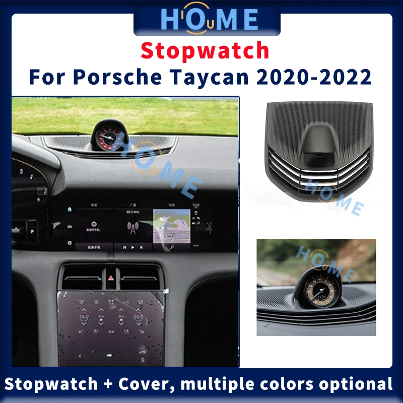 

Car Stopwatch For Porsche Taycan 2020-2022 Interior Center Dashboard Clock Compass Time Electronic Meter Clock Sport Chrono