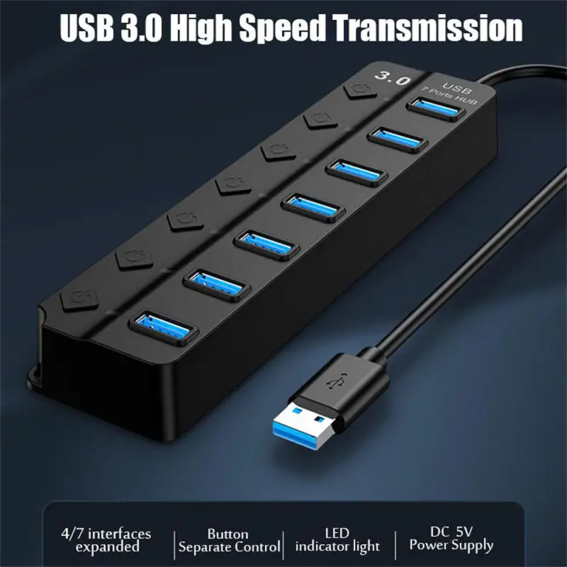 

Multifunction Usb Multiport Hub Usb Adapter Stable Usb3.0 7-port Hub Expansion 7-port Phone Accessories 5gps Docking Station