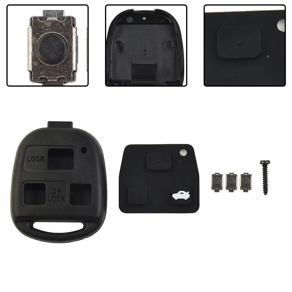 

3 Buttons Pad Switch Remote Car Key Shell Case Auto Exterior Accessories For Toyota RAV4 Prado Corolla