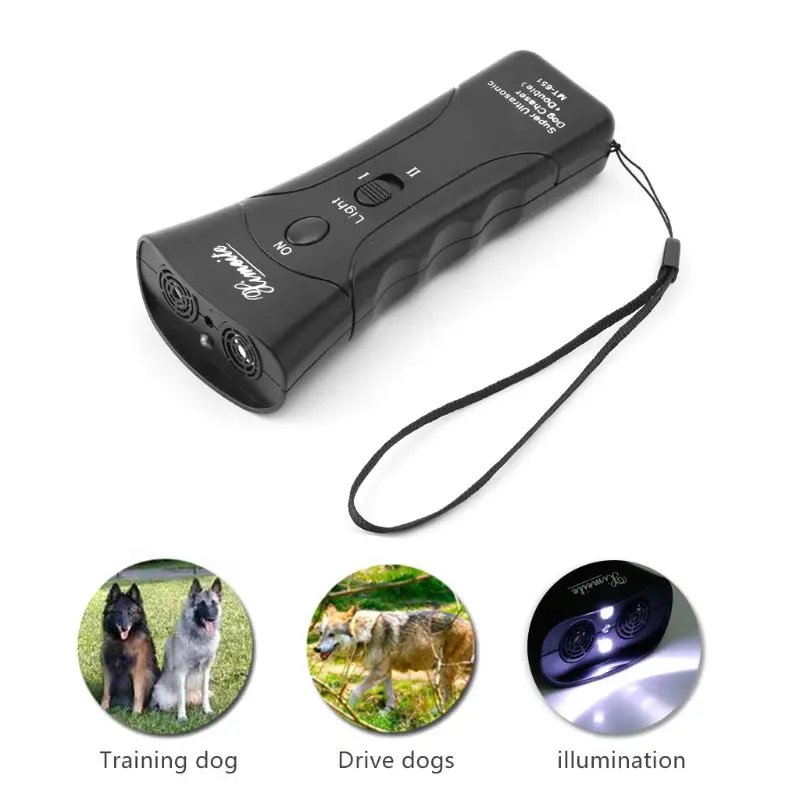 

Ultrasonic Dog Flashlight Attacks Aggressive Animal Stop New Repeller Chaser