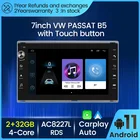 Автомагнитола на Android 11, мультимедийный видеопроигрыватель 2DIN с радио и GPS-навигацией для VW Volkswagen Passat B5 Jetta Polo Transport T5 Peugeot 307