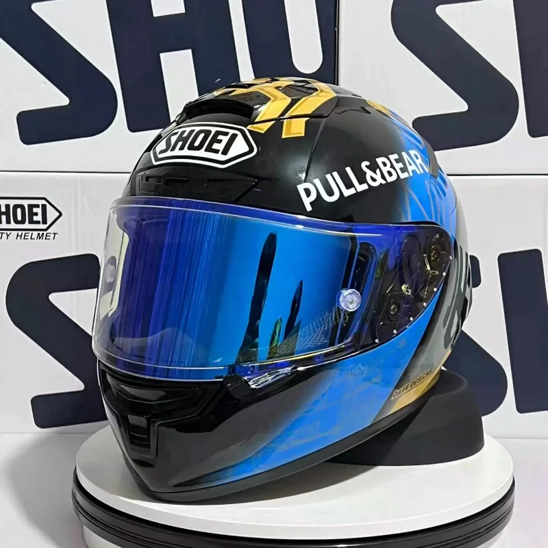 

Мотоциклетный шлем X14 Marquez 93, мотоциклетный шлем для езды на мотоцикле, голубого и золотого цвета