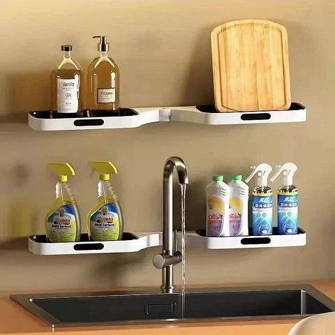 

Угловые полки для ванной, многофункциональные, без отверстий, можно поворачивать, настенные вешалки для хранения, кухонные принадлежности, ...