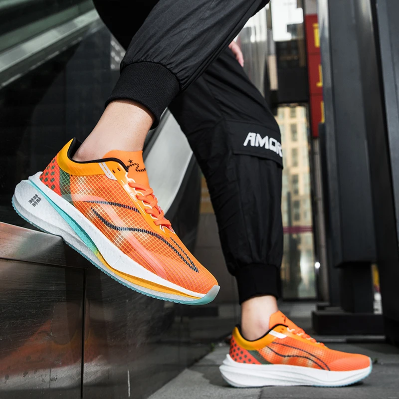 Men Road Running Shoes Lightweight Cushioning Outdoor Sneakers Marathon Trail Sport Shoes Elastic Women's Walking Tenis Masculin