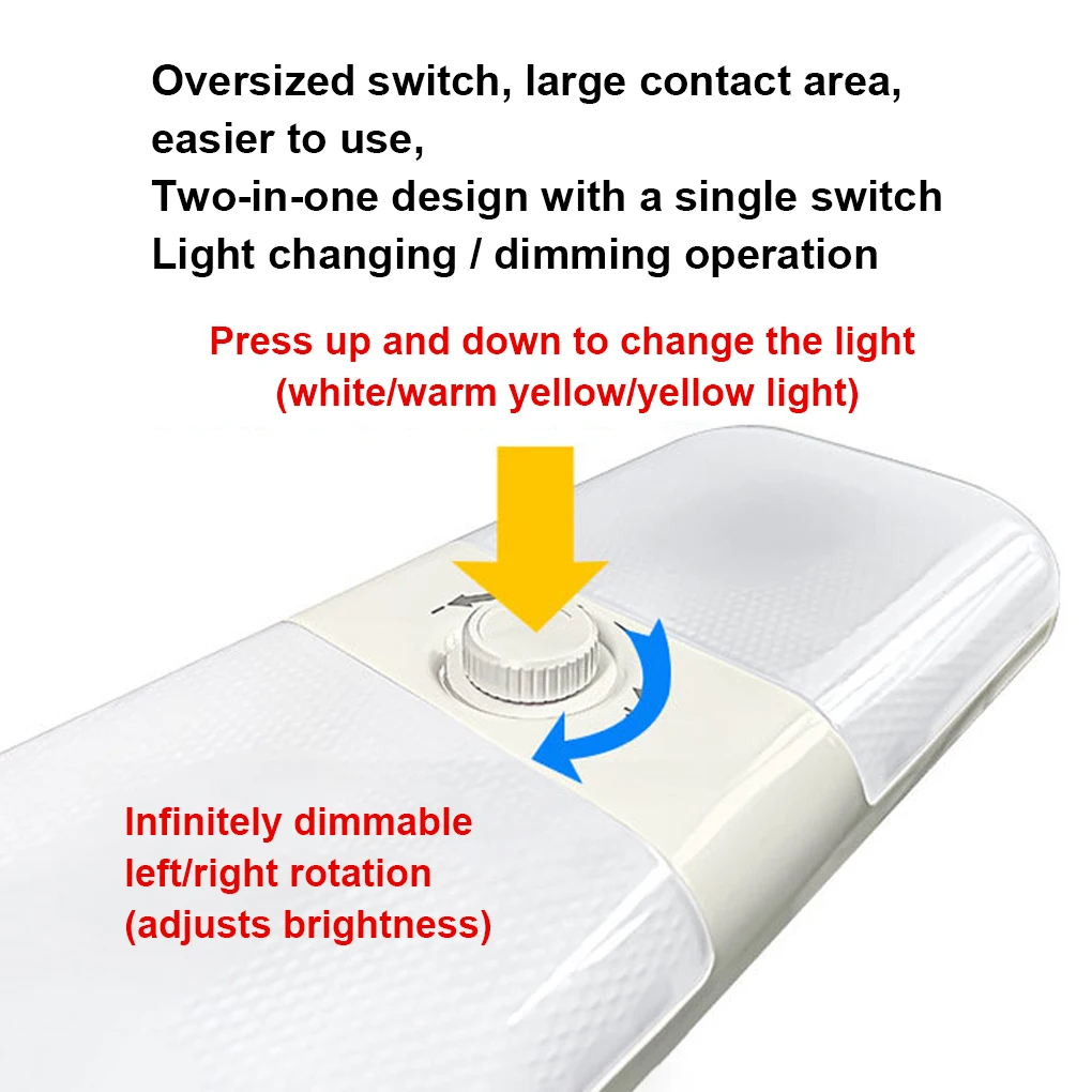 

Светильник RV с абажуром, 3 цвета, плавная регулировка яркости, лампа для прицепа, потолочный светильник, инструмент, запасные части, аксессуа...