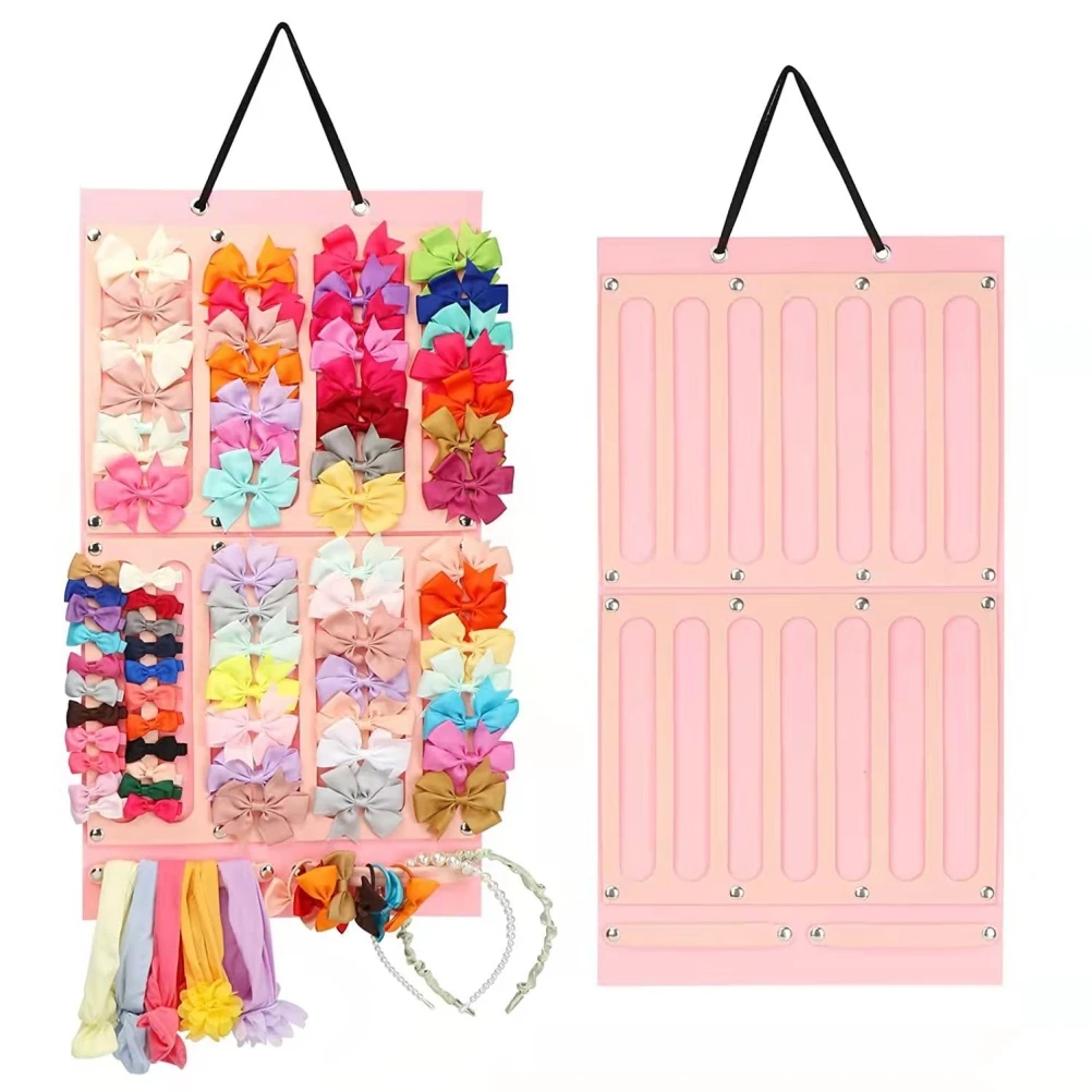 

PU Hair Clips Storage Hanger Hair Bows Organizer Baby Hair Accessory Storage Display Wall Hanging for Baby Girl Room Decors