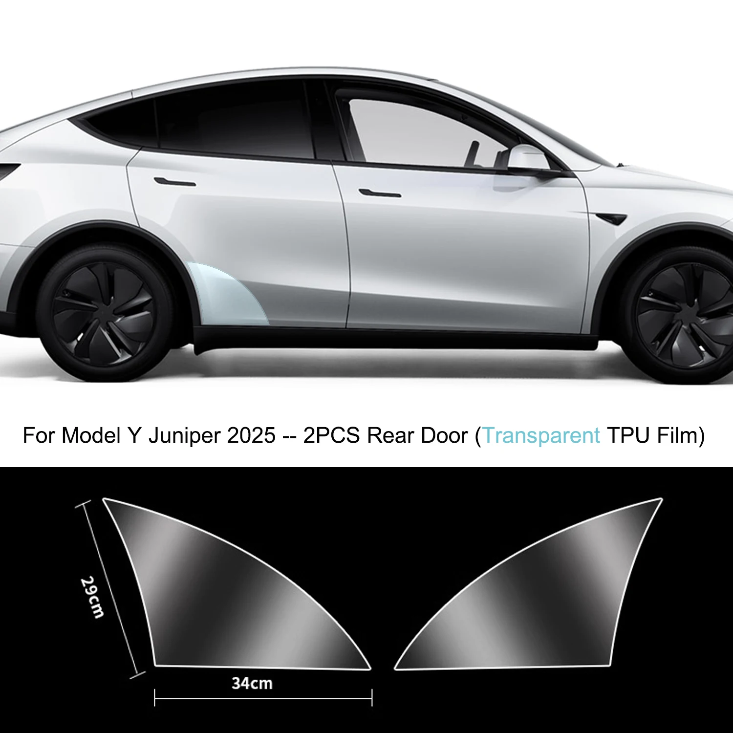 

Для Tesla Model Y Juniper 2025 угловая пленка для передней двери, защитная пленка для задней двери, невидимая автомобильная одежда, пленка из ТПУ