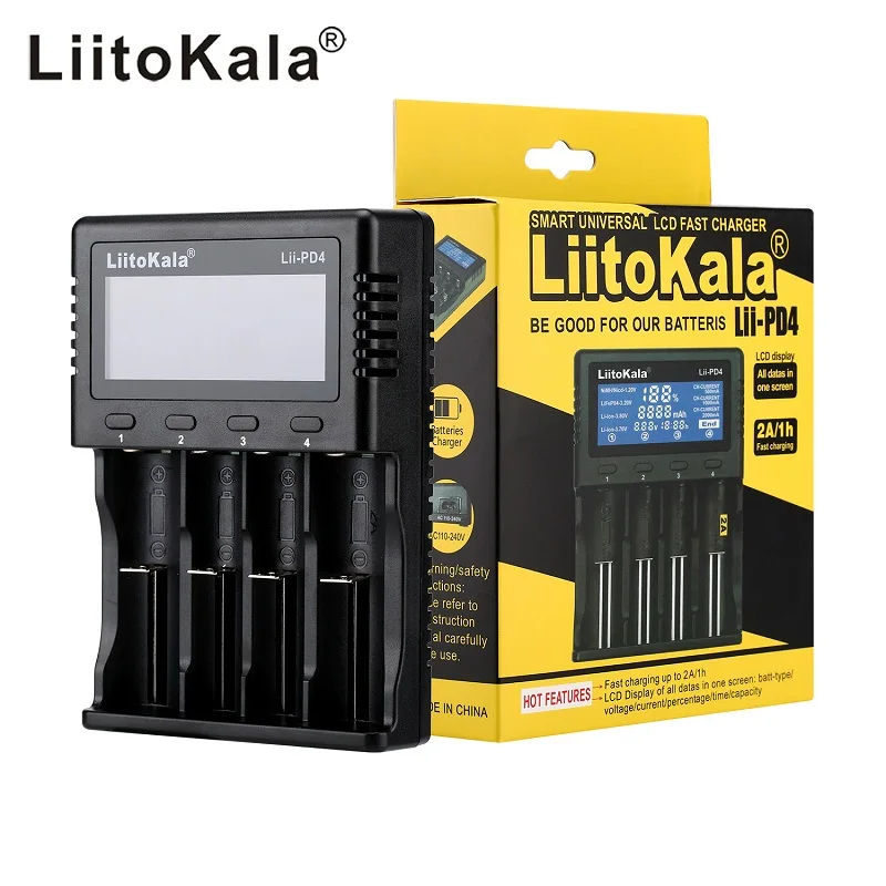 

LiitoKala lii-S4 lii-202 lii-402 lii-S2 lii-M4 lii-PD4 Lii-PD2 3.7V 18650 21700 18350 26650 14500 16340 battery smart charger