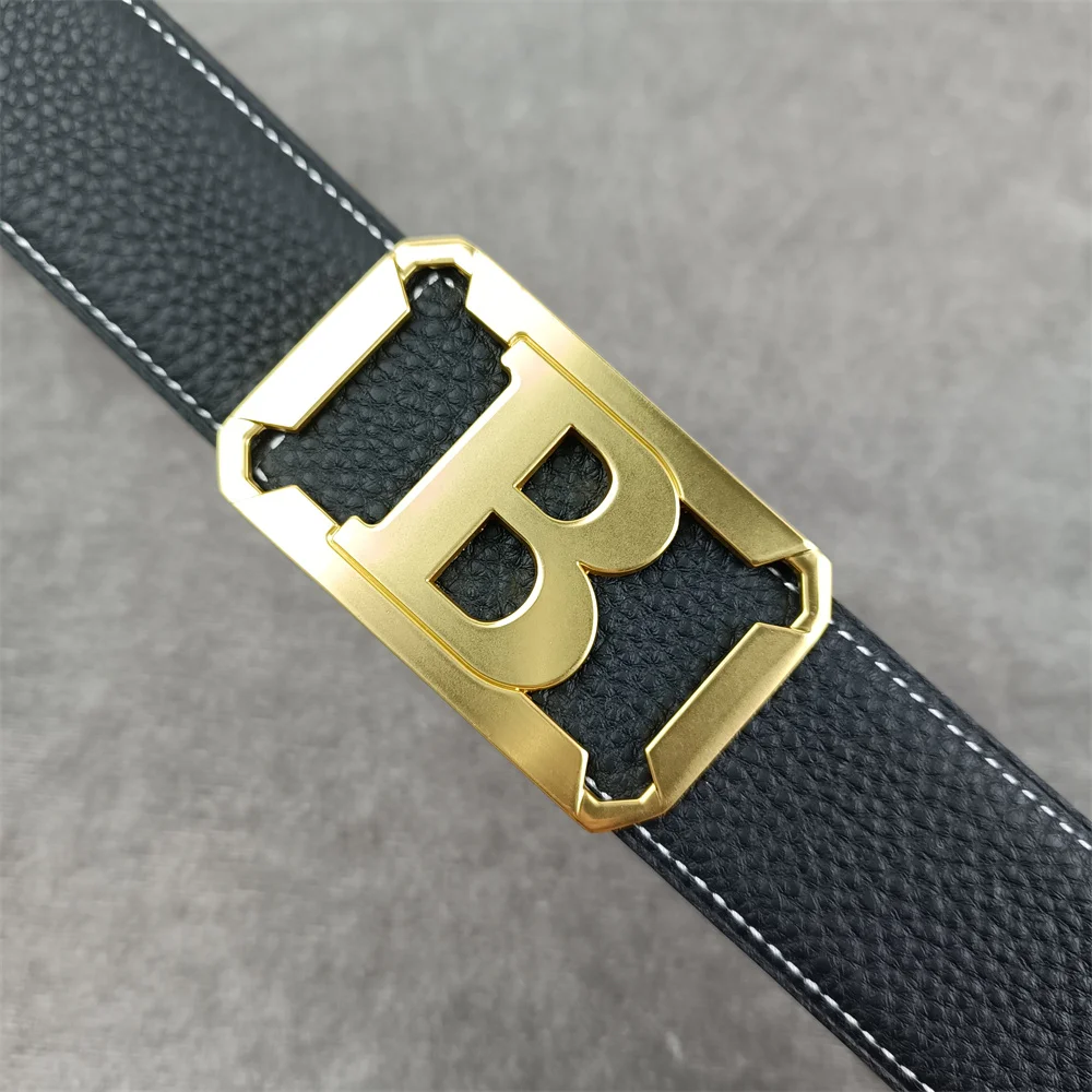 

2022 high end 3.8 cm Gu Shuai new design men's and women's belt high quality cowhide leather double-sided free distribution