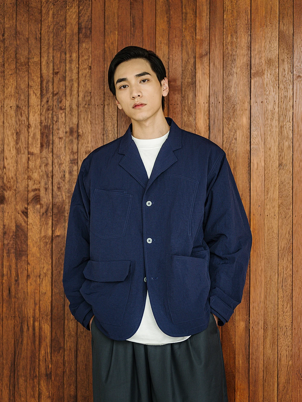 Жакет из нейлона с рюшами в стиле ретро