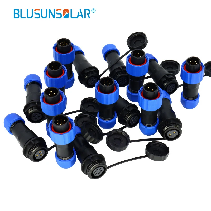 

100pcs/lot 2-9pin Waterproof Connector Dustproof Aviation Cable Panel Connector IP68 Cable Connector+Rear Mount Plug Socket