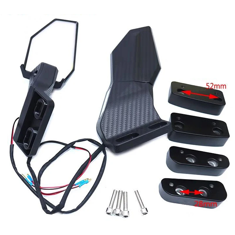 

Универсальное зеркало заднего вида для мотоцикла с индикатором, зеркало заднего вида с фиксированным крылом, модифицированное для Kawasaki NINJA400