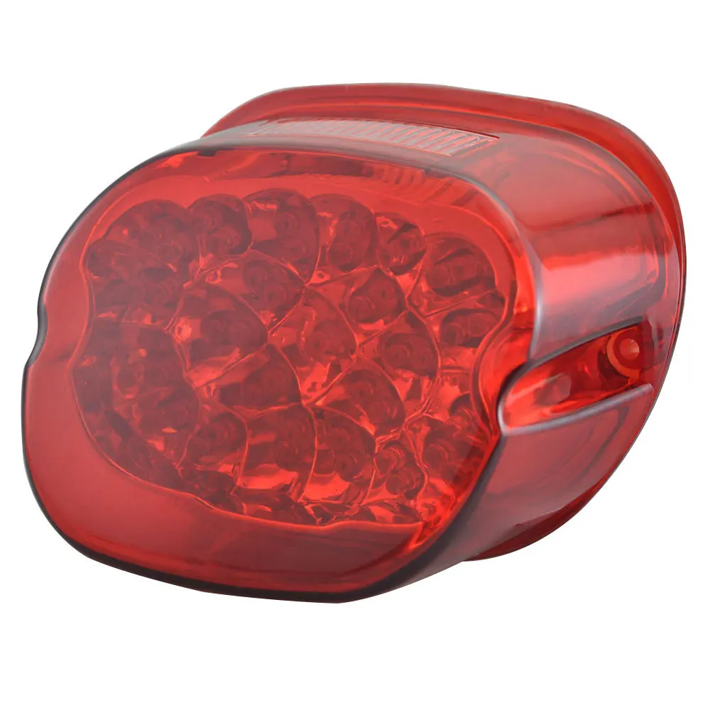 

Motorcycle Tail Light Modified Tail-Light Smoke Silver with Top Window Low Profile Decorated LED Rear Brake Stop Lamp Red Black