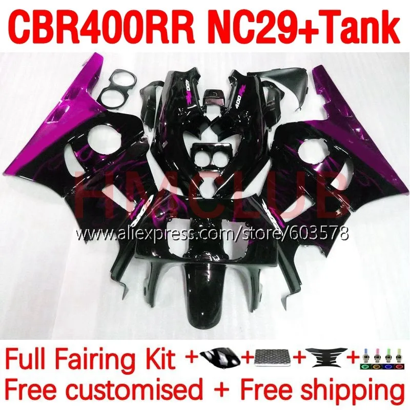

+Tank CBR400RR For HONDA NC29 CBR400 400 RR 400RR 94 95 96 97 98 99 1994 1995 1996 1997 1998 1999 Fairing 198No.108 rose flames