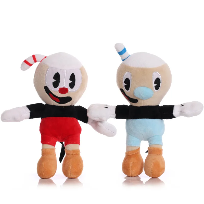 

25 см аниме Cuphead плюшевая игрушка Mugman The Devil, легендарные мягкие куклы-чаши, приключения, игра, игрушки для детей, подарки, оптовая продажа