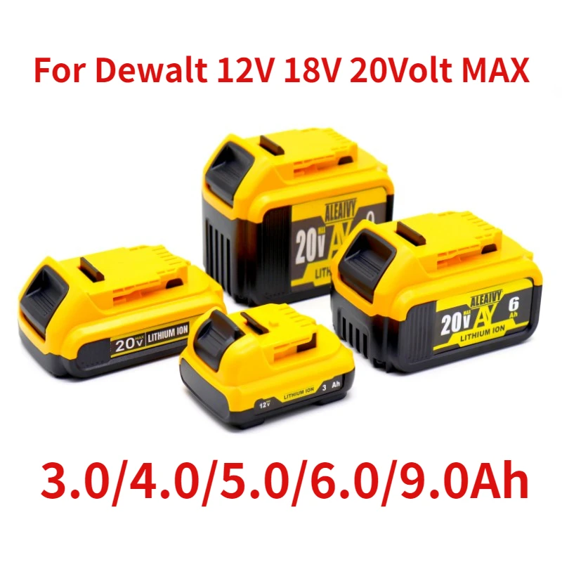 Литиевая батарея 9000 мАч для DeWalt, 10,8 В, 12 В, 18 в, 20 в, макс. Ач, DCB205, DCB206, сменный литий-ионный аккумулятор, Аккумуляторы для электроинструментов