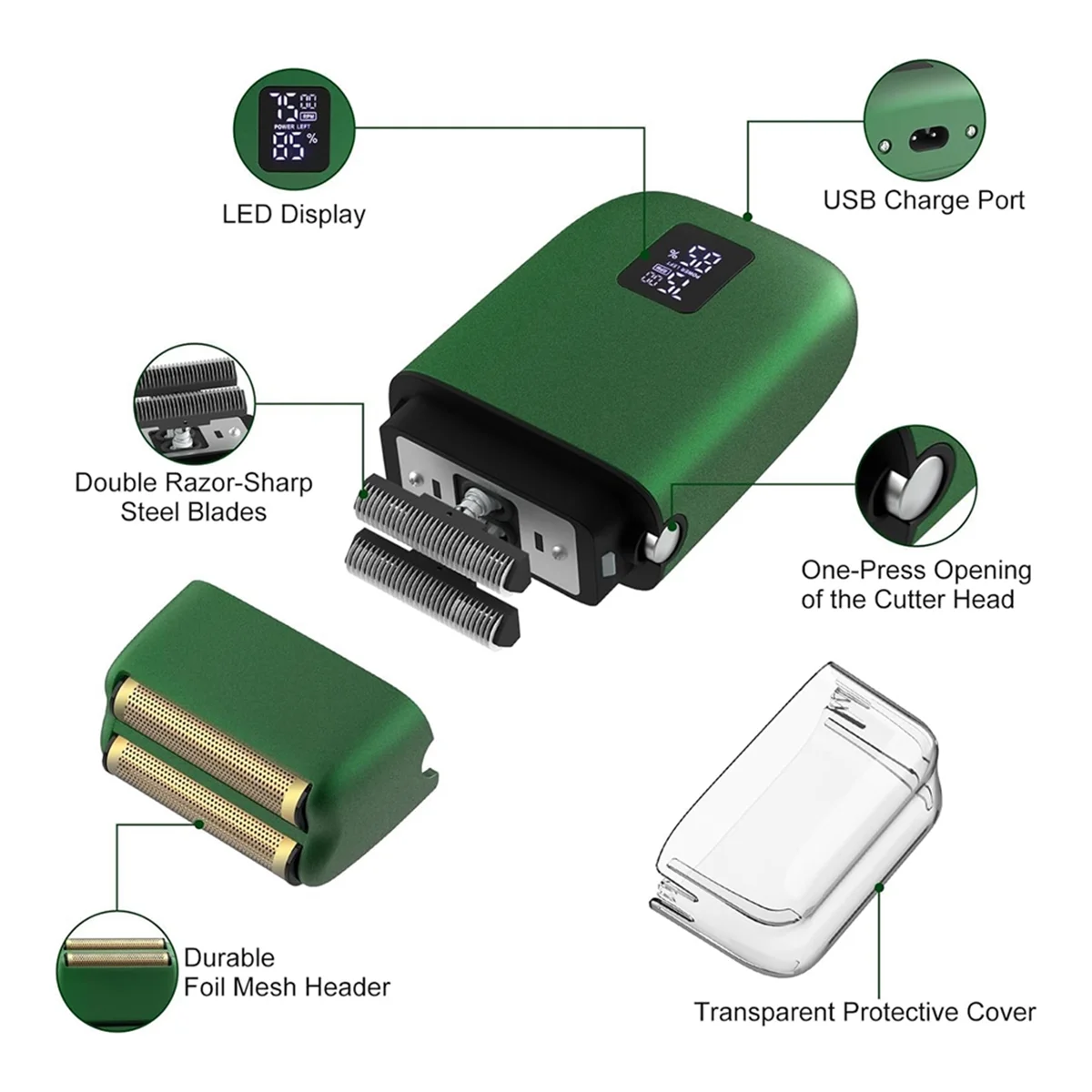 Бритва из фольги для мужчин с ультратонкой сеткой водонепроницаемая IPX7 Мужская