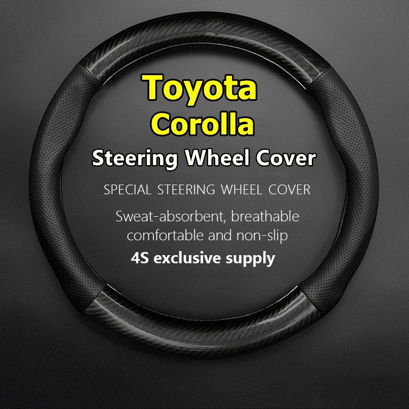 

For Toyota Corolla Steering Wheel Cover Leather Carbon Fiber Fit 1.6L GL 1.8L GL-i GLX-i Premium 2007 GL-S GLX-S S Navi 2008