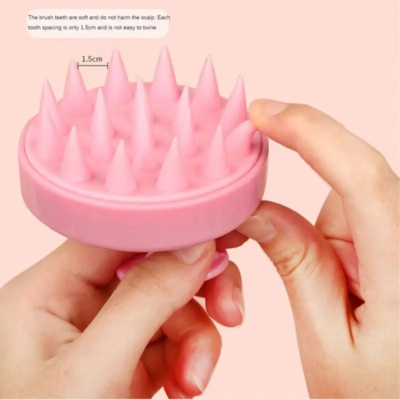 Silicone Shampoo Brush Head Scalp Massage Comb Hair Washing 